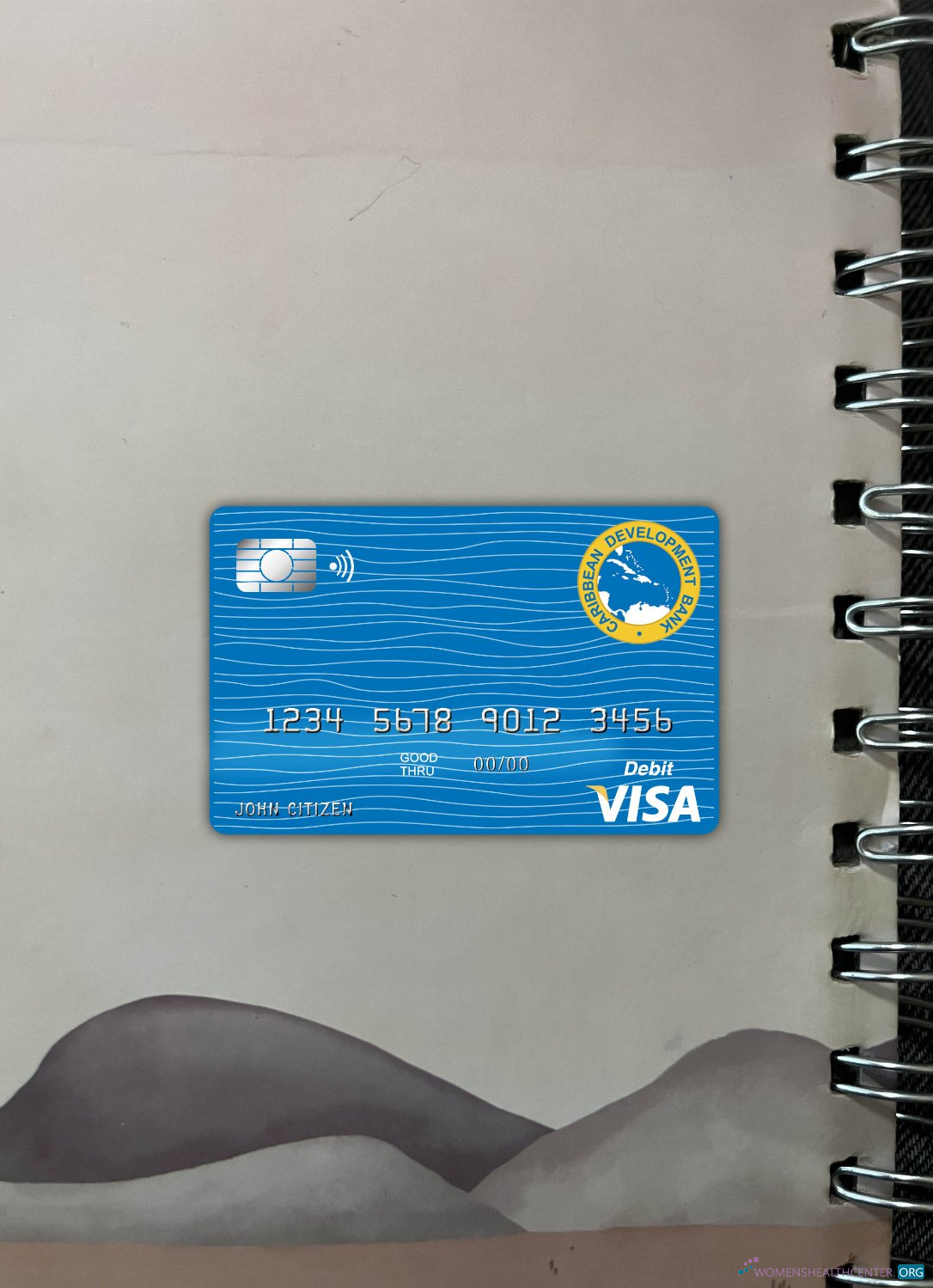 Download Barbados Caribbean Development Bank visa card debit photolook front Photoshop template